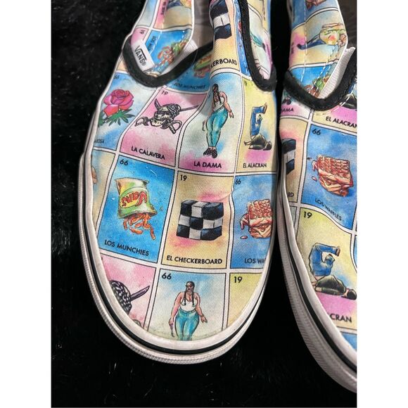 Vans classic slip on LA Loteria style Size 8.5 shoes comfort shoes bingo - Picture 3 of 7